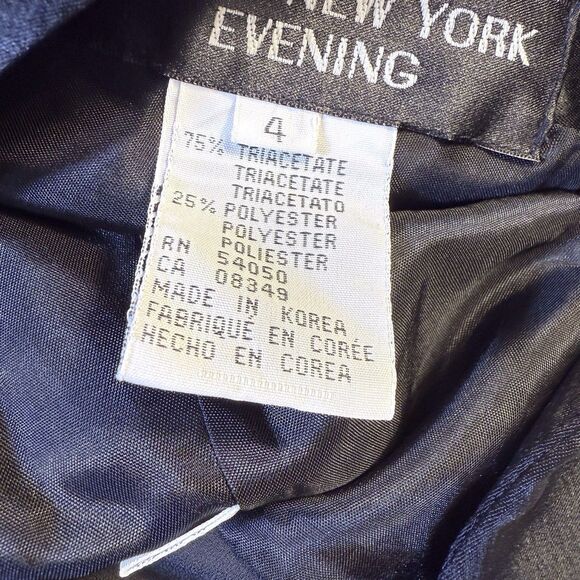 Jones New York Evening Dress Size 4 Black Maxi Sheath Satin Top Low Back NWT - Picture 14 of 16